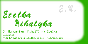 etelka mihalyka business card